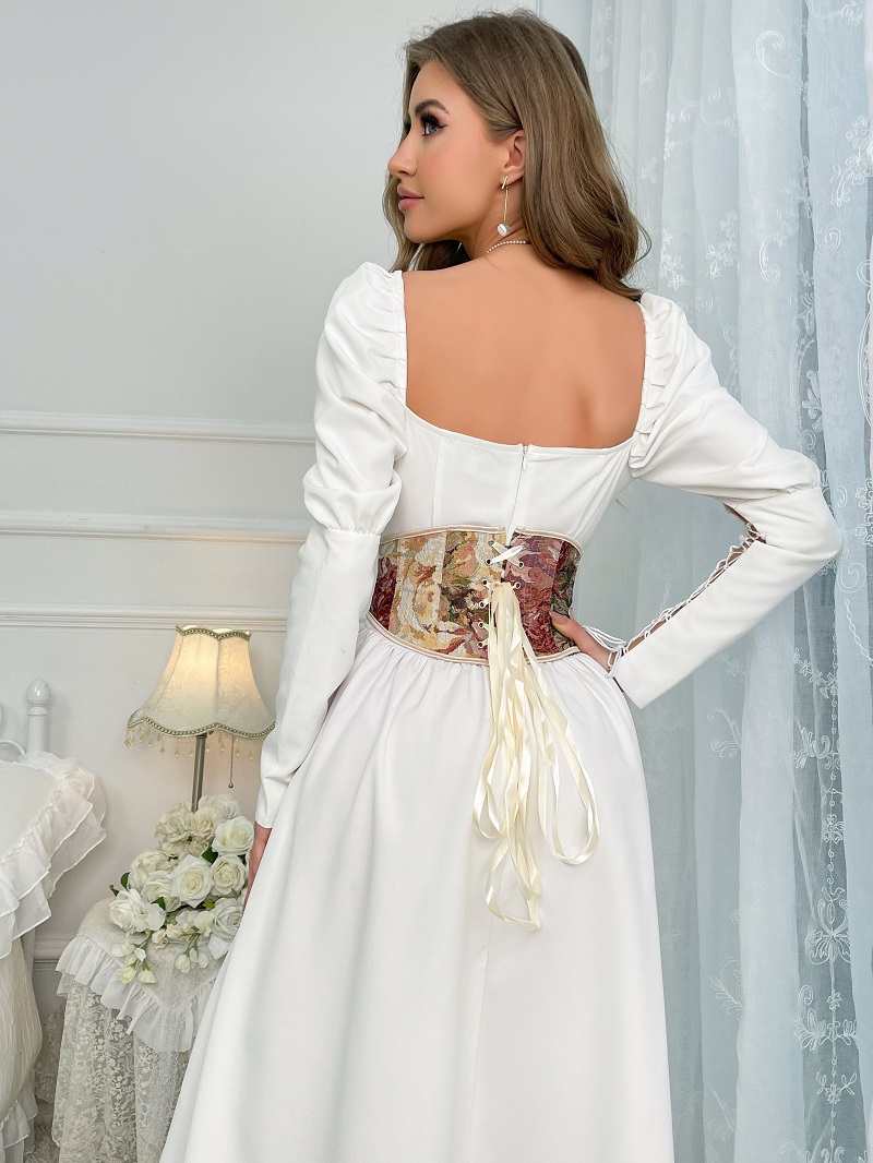 Torso Women Vintage Floral Underbust Corset Top Renaissance Vest  Bustier